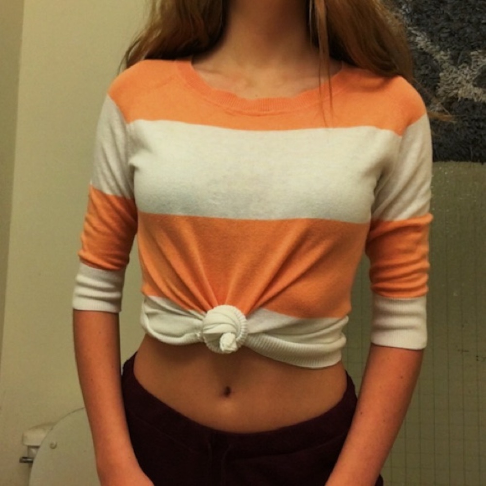 Orange Striped Sweater